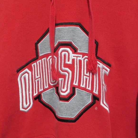 OHIO STATE BUCKEYES PULLOVER HOODIE SWEATSHIRT RED MENS M / WOMENS L - Picture 5 of 8
